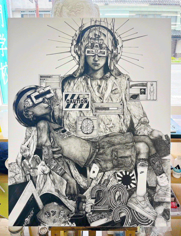 サテライトキャンパスでの美専テクニカルライン展示